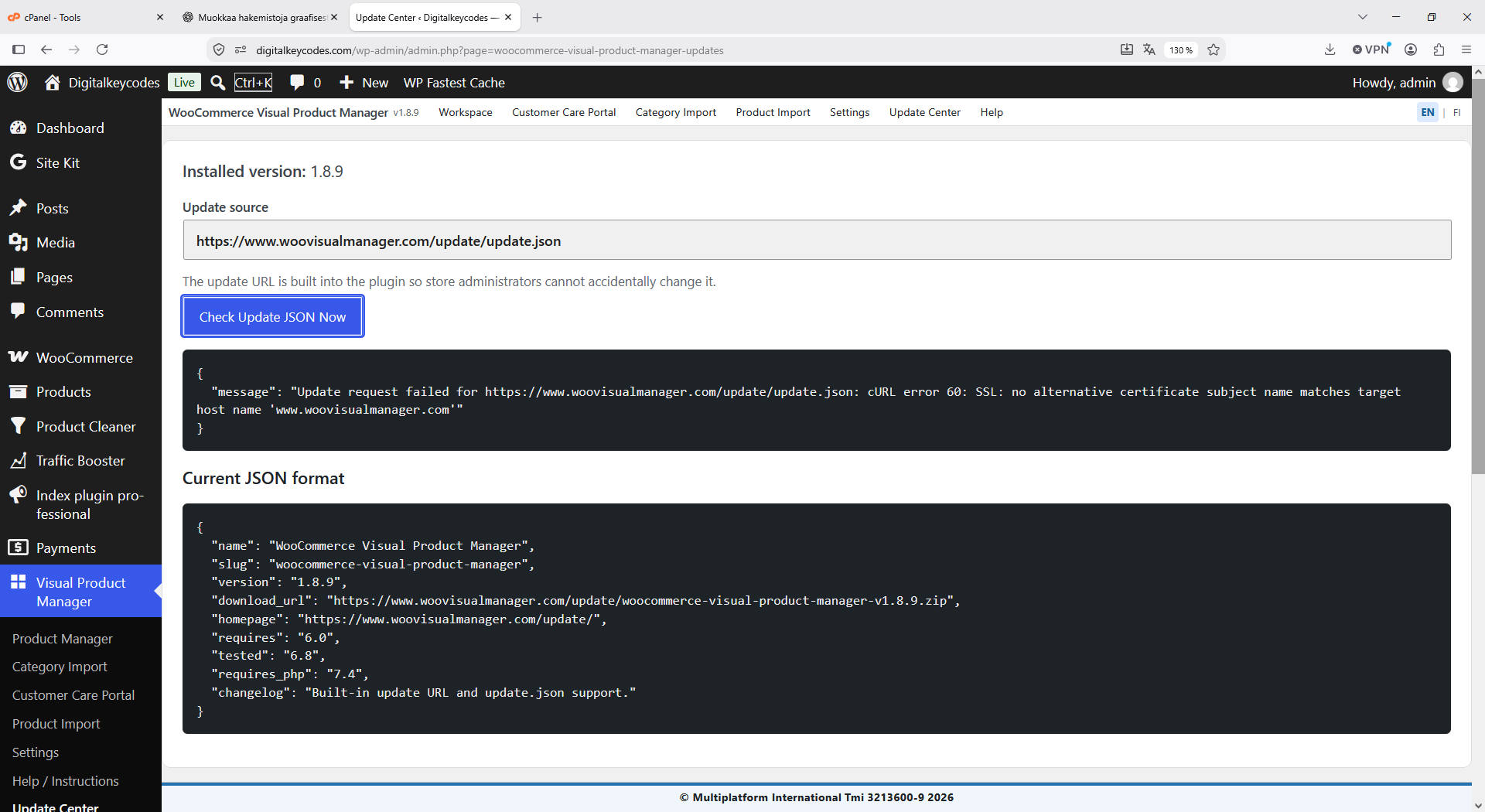 Real WooCommerce Visual Product Manager interface screenshot